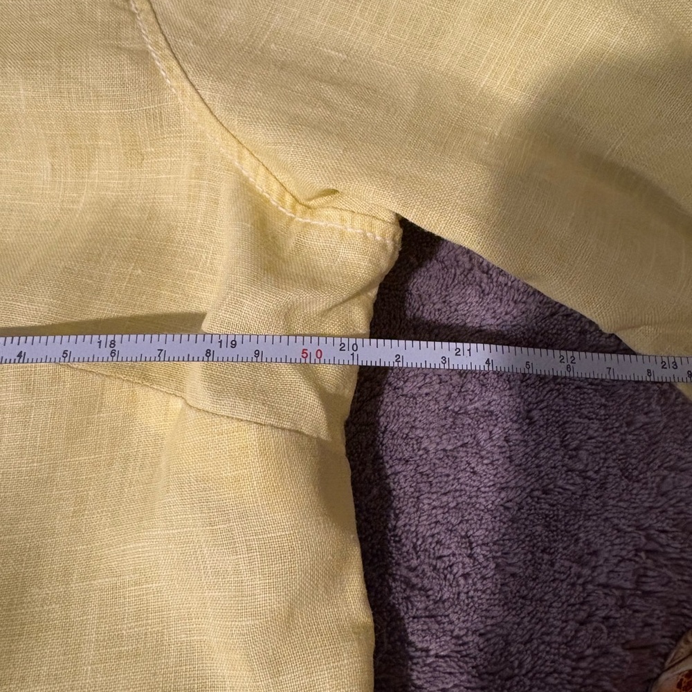 Tommy Bahama Light Yellow Casual Shirt 100% Linen - Picture 7 of 16